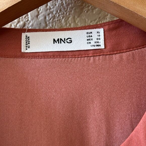Mango Terracotta Relaxed Blouse Size 10 - Picture 9 of 16